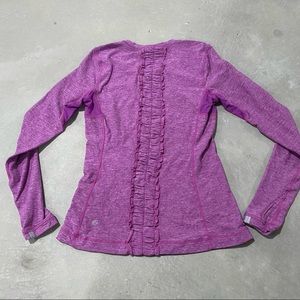 Lululemon Pink Long Sleeve Run Dash Top With Ruffle Back Size 8